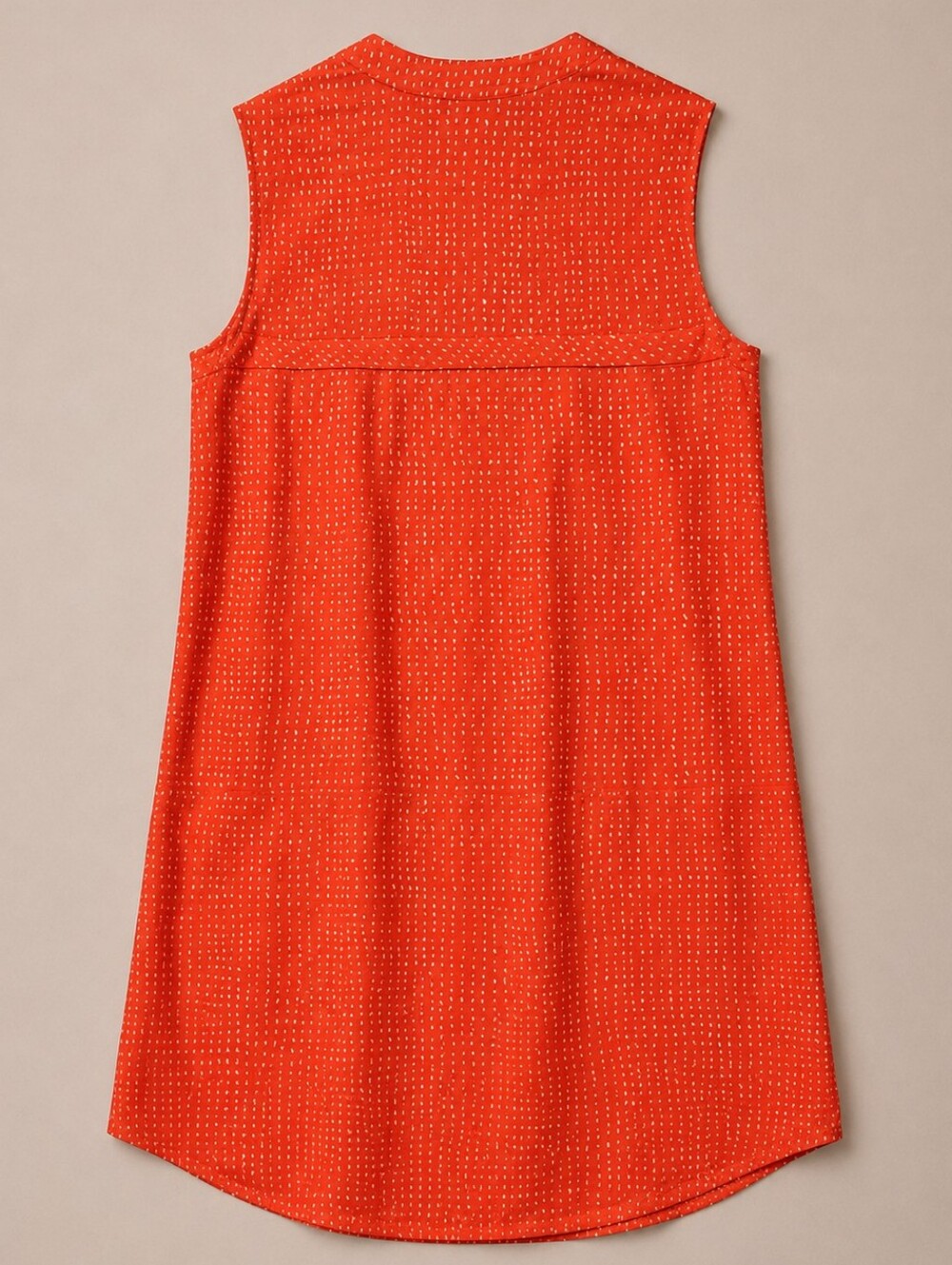 Fossil Silk Sleeveless Popover Tunic Top Coral Red Geometric US 4 Boho Casual - Picture 5 of 12